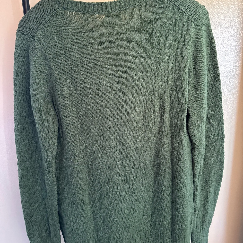 J. Crew Forest Green V-Neck Sweater - Picture 3 of 3